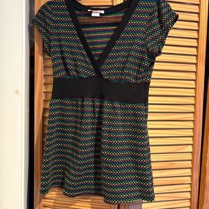 Ultra Flirt Y2K Vintage women’s Babydoll Top Black rainbow hearts 1990s 2000s